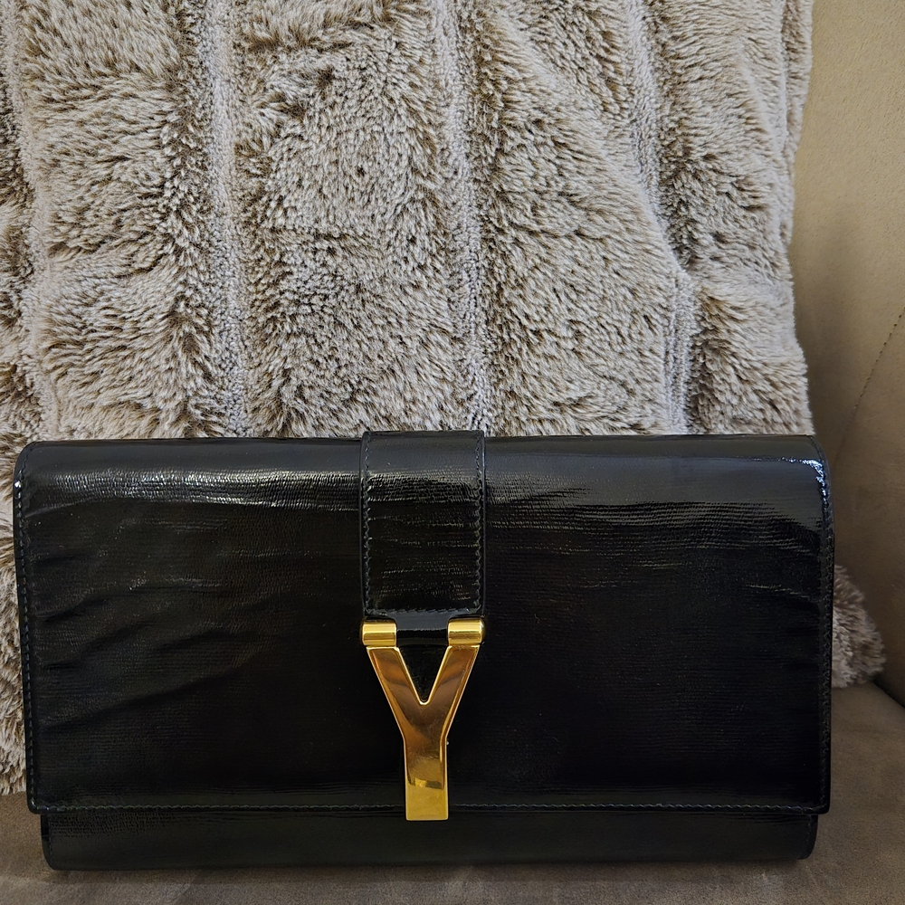 Black Clutch with Gold Accent